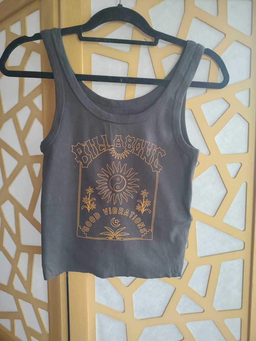 Billabong Charcoal Tank with Yellow Graphic